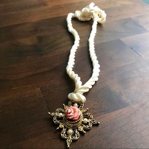 Antique Regal Rose Statement Necklace